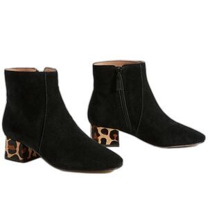 Anthropologie Pippa Suede Leopard Ankle Boots Size 7 M - Display Shoe - NIB